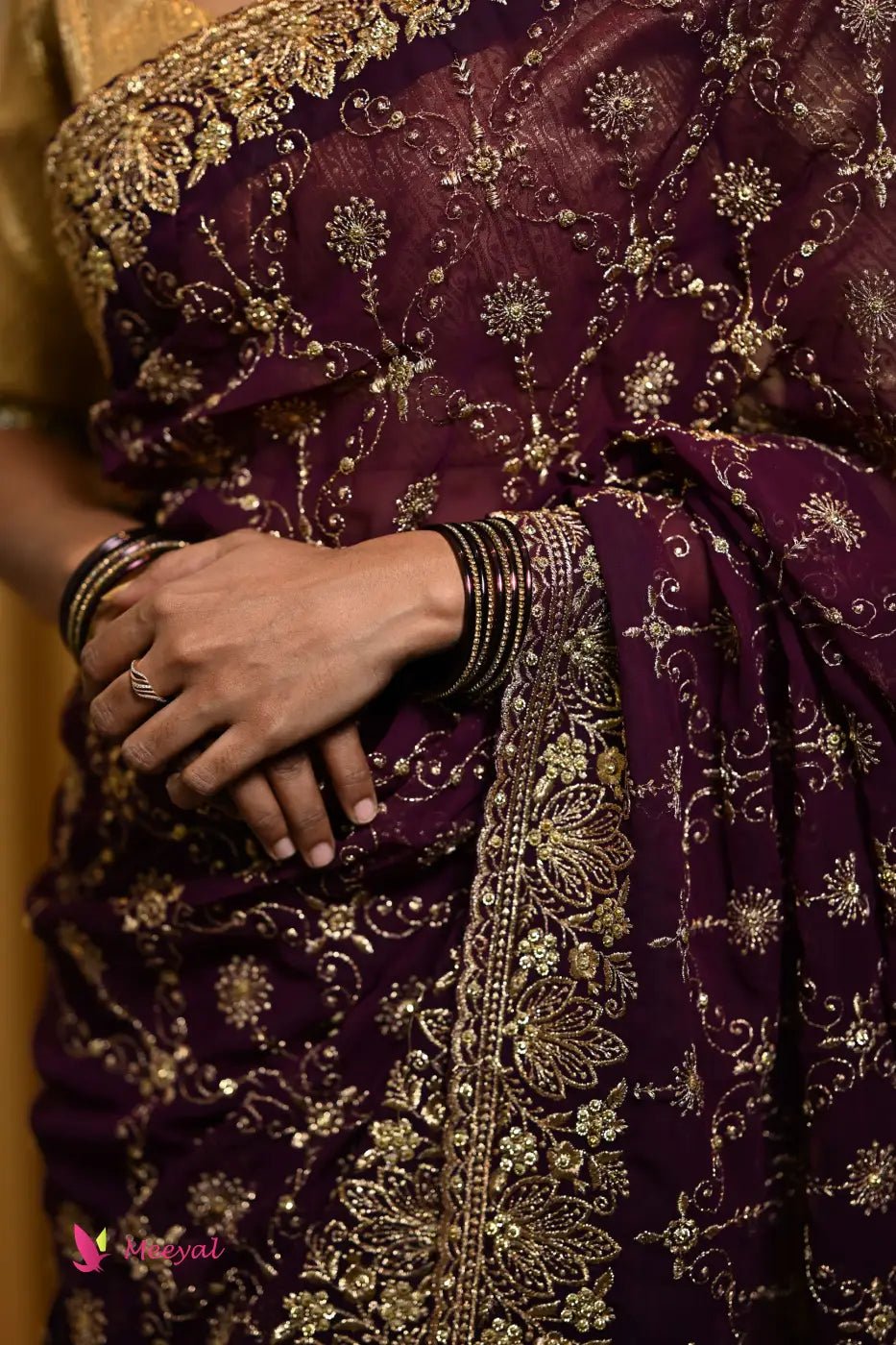 Golden Brown Designer Sarees Designer Saree