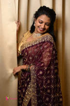 Golden Brown Designer Sarees Designer Saree