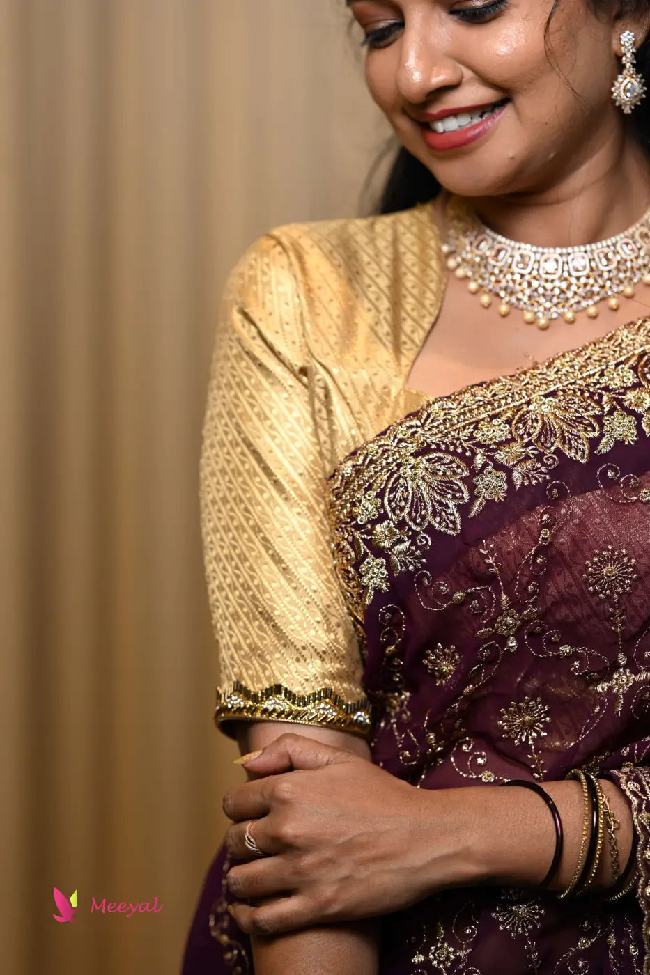 Golden Brown Designer Sarees Designer Saree