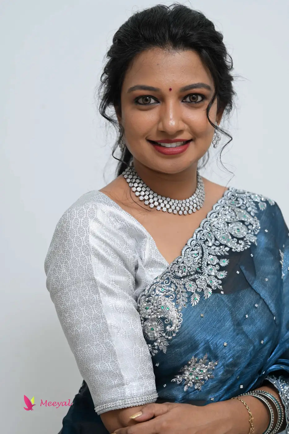 Silver Blue Designer Sarees Designer Saree