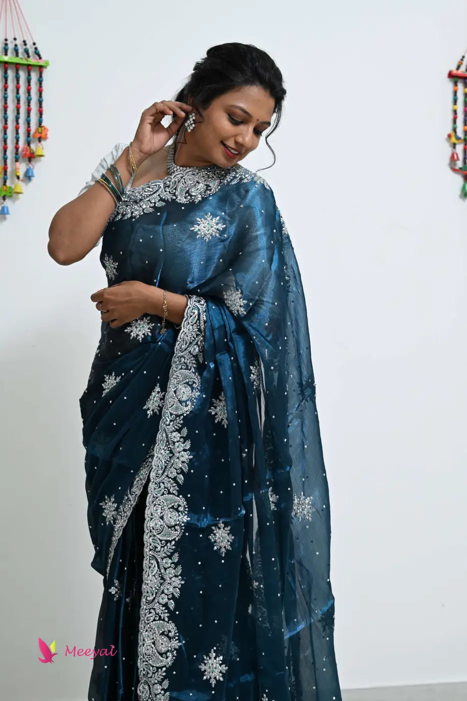 Silver Blue Designer Sarees Designer Saree