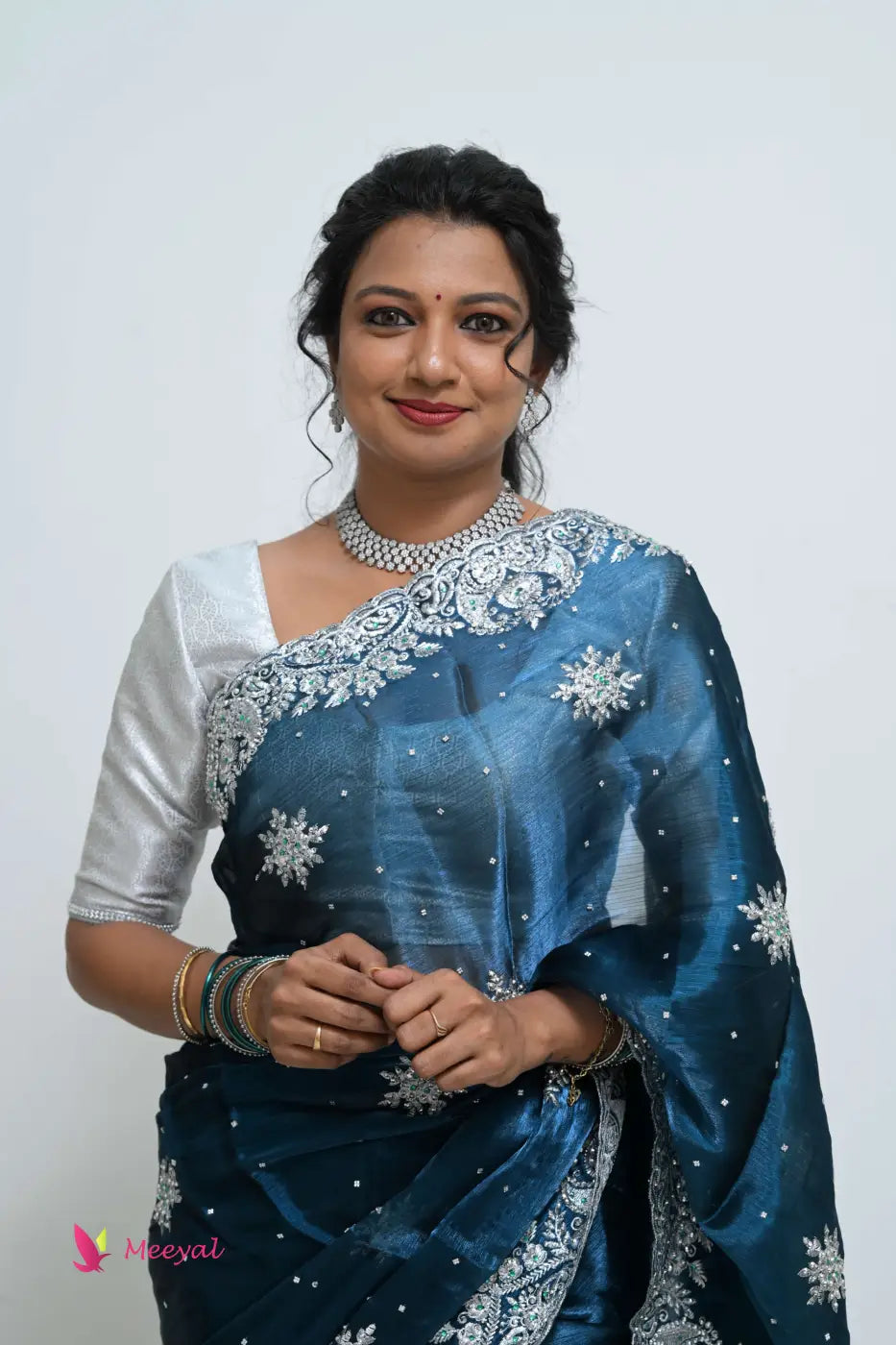 Silver Blue Designer Sarees Designer Saree