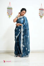 Silver Blue Designer Sarees Designer Saree